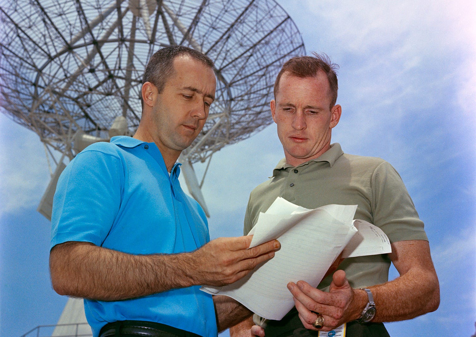 NASA astronaut Ed White on the right wearing his Speedmaster