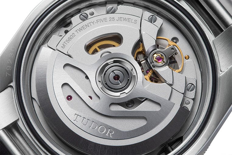 While simpler than the 3130 in finish, Tudor's calibre ups power reserve to 70 hours